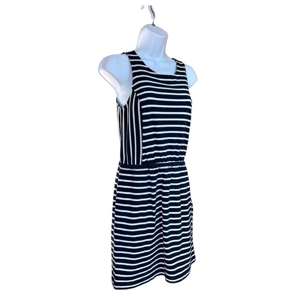 SzSP Loft Blue White Striped Sleeveless Dress - Picture 3 of 8
